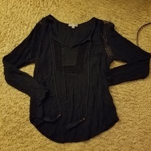 Flowy Black Boho Top